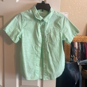 NWOT Cat & Jack Light Mint Short-Sleeve Button-Down Shirt